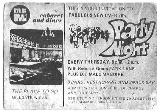 Ticket for Mr M's, 1970s.
