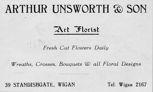 Arthur Unsworth florist, Standishgate, 1956.