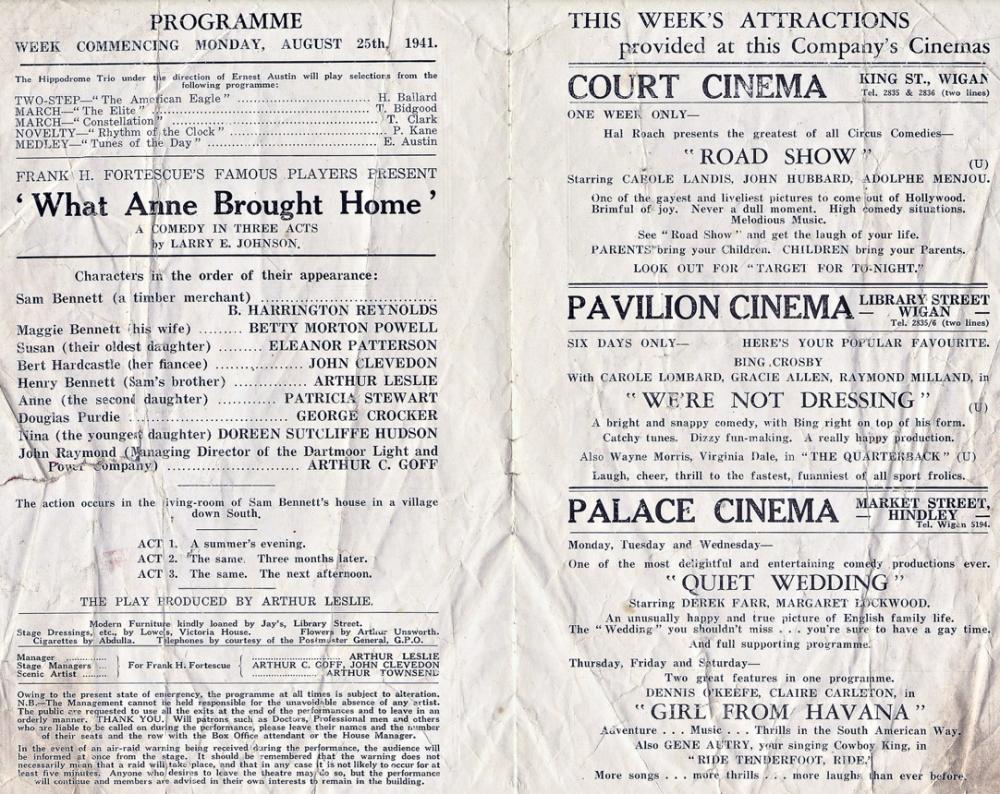 Hippodrome Programme August 1941