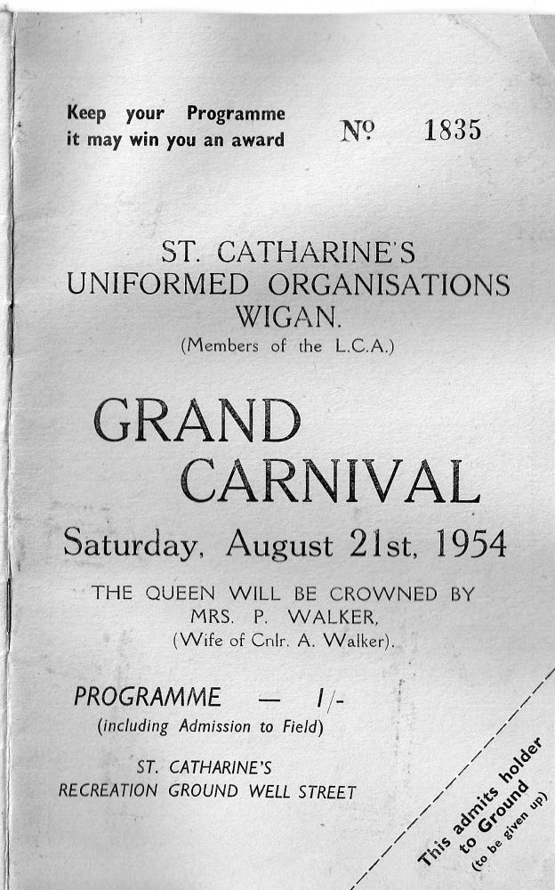 St Catharine's Church Grand Carnival Saturday 21st August 1954 Programme