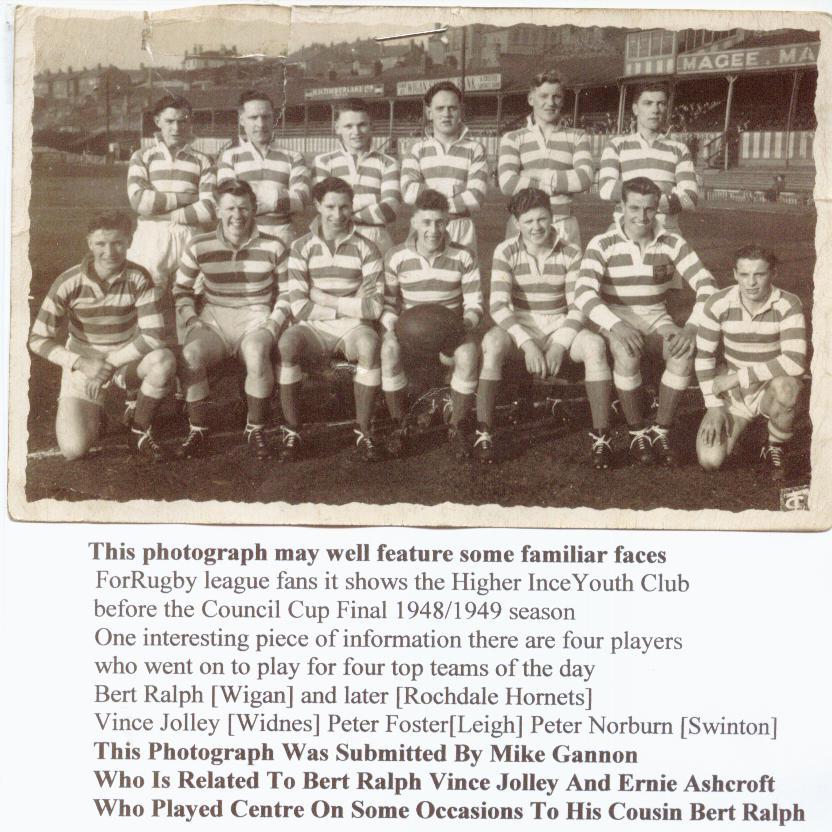 Ince youth club rugby team 1948/1949