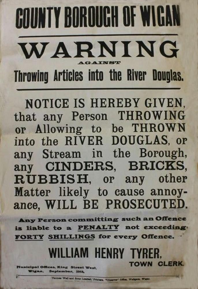 River Douglas  Warning Notice dated 1913