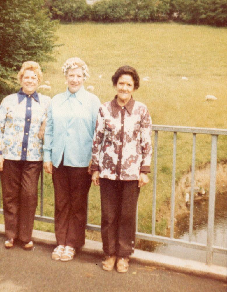 my mam and her two sisters on holiday in late 60s early 70s
