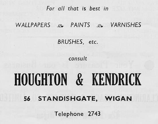 Houghton & Kendrick wallpapers and paints, Standishgate, 1956.