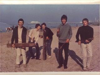 Rock band The Shyms on Blackpool beach 1965.
