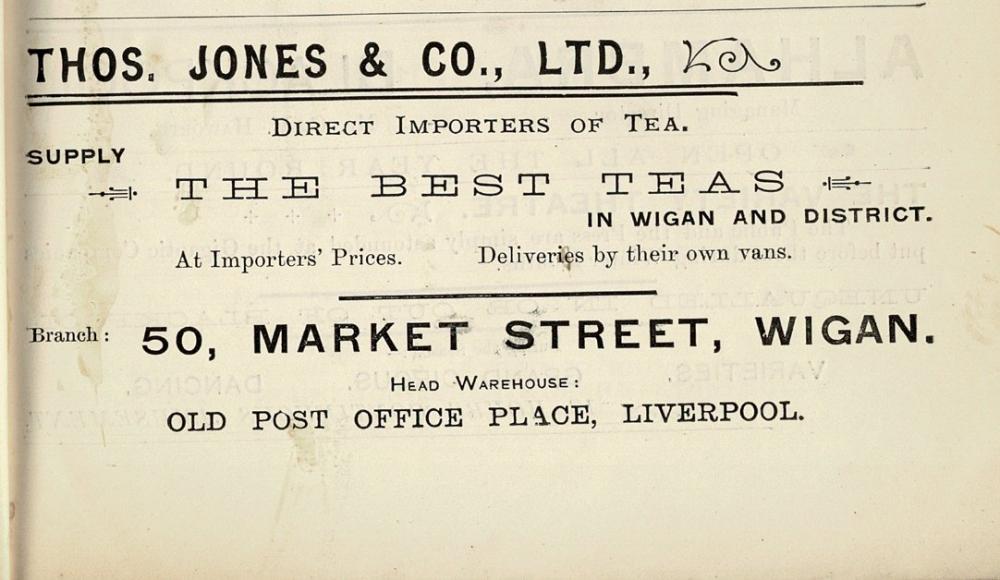 THOS. .JONES & CO.LTD.  Advert 1903