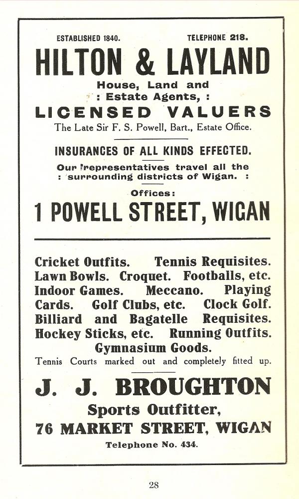 1914 Advert for J.J.Broughton.