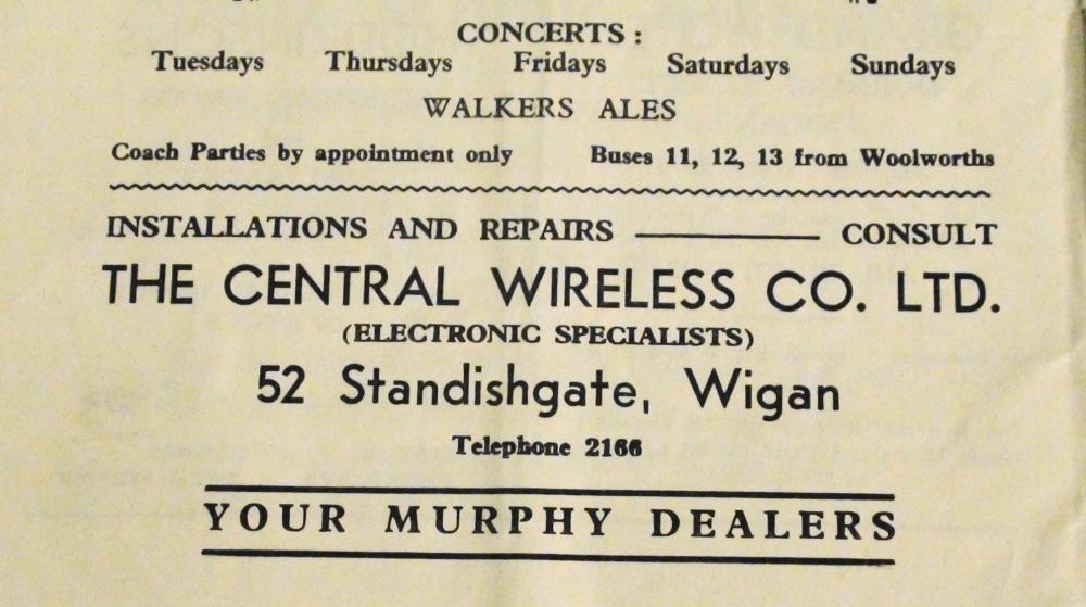 Advert  from Rugby programme