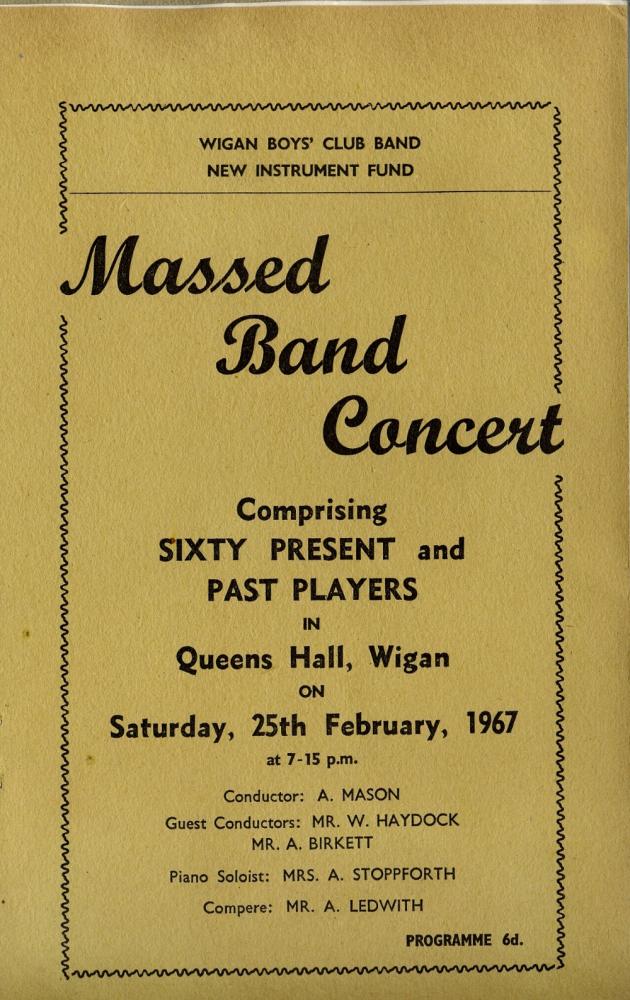 Wigan Boys Club Band programme 1