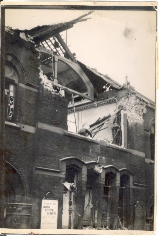 Bomb Damage Greenough Street  5th September, 1940