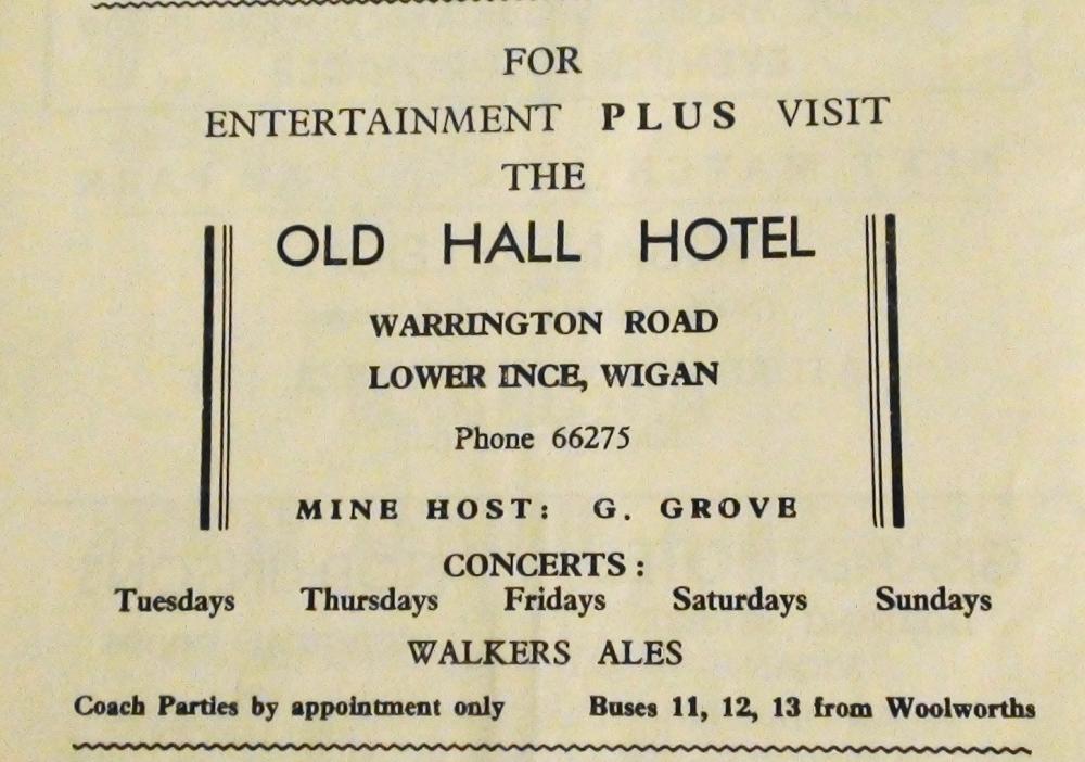 Advert  from Rugby programme