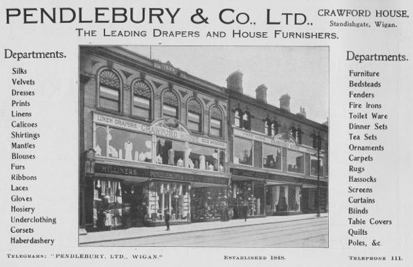 Pendlebury Ad - from the 1911 Standish Bazaar Programme