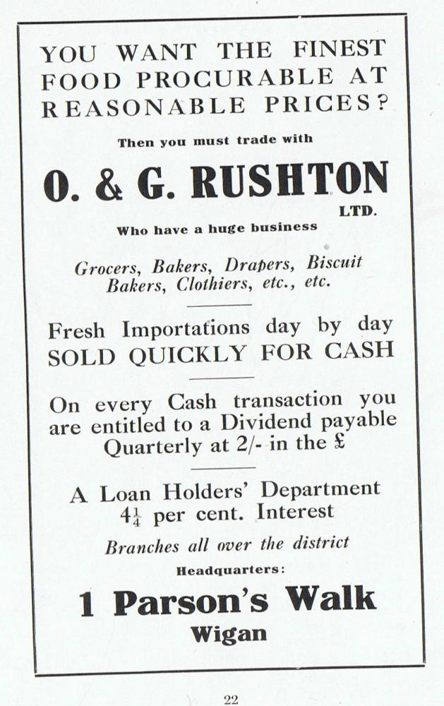 O & G  Rushton Ltd 1914