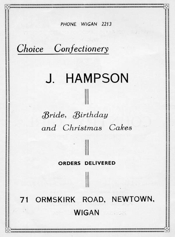 J. Hampson confectioner, Ormskirk Road, 1956.