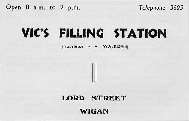 Vic's Filling Station, Lord Street, 1956.