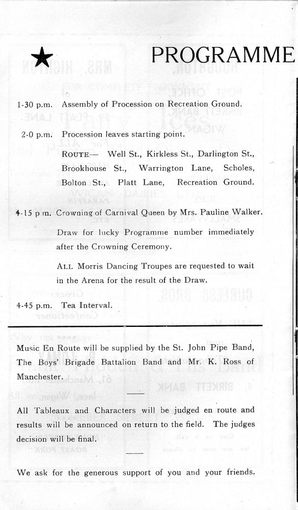 St Catharine's Church Grand Carnival Saturday 21st August 1954 ProgrammeD
