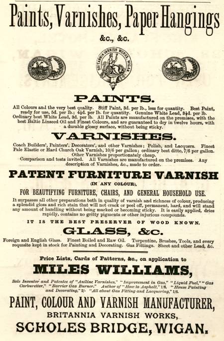 Williams Miles, paint, colour and varnish manufacturer