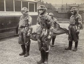 A First-aid Squad Stands By - Click for larger picture