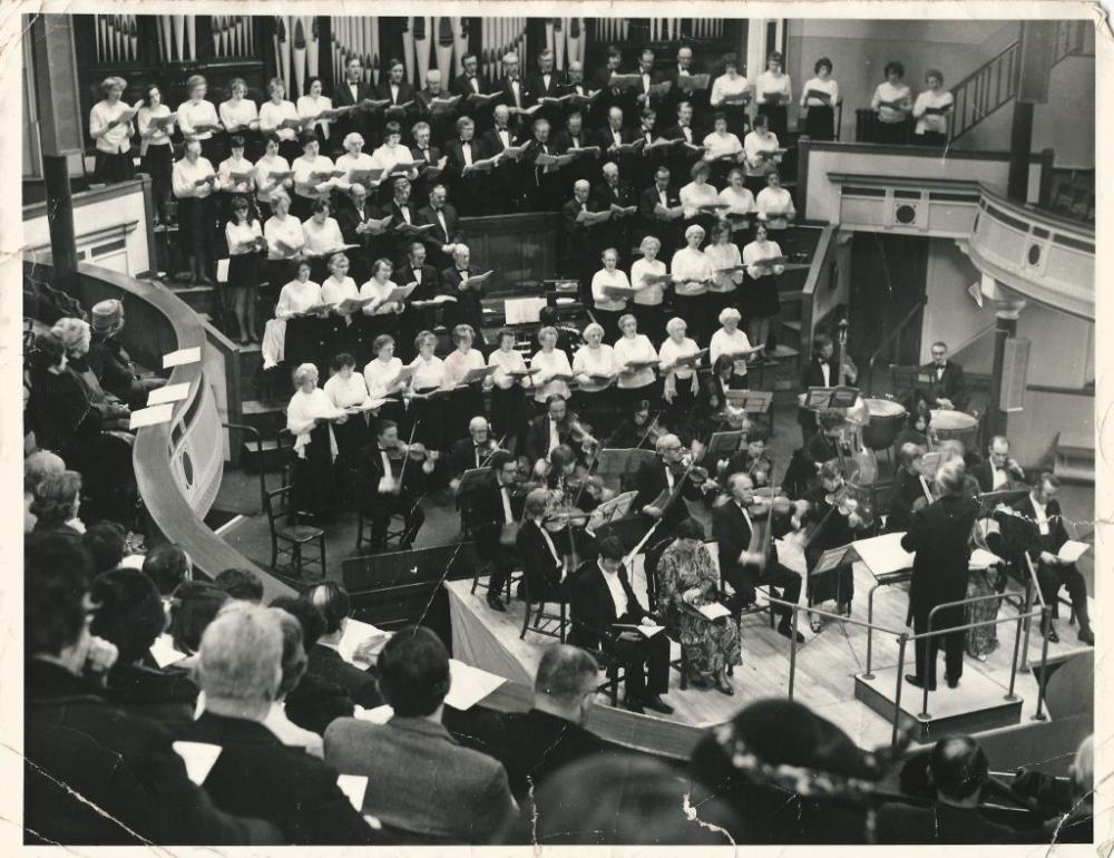Wigan Choral Society at the Queen Hall in the 70s