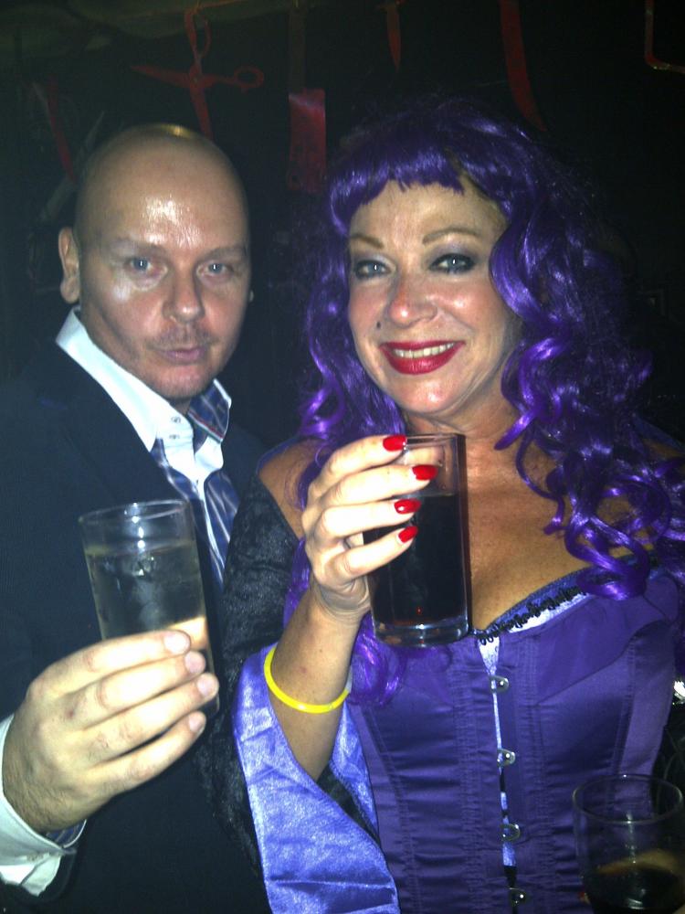 Mark Edward partying with Denise Welch