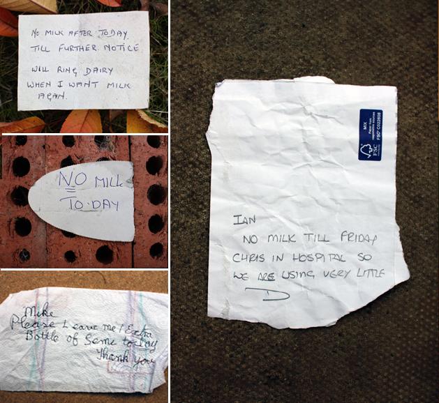 Communication: Notes for Milkmen from their customers / 2012
