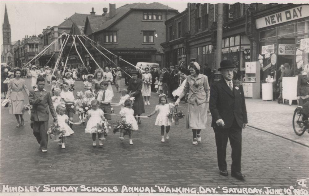 Hindley Bridgecroft Chapel scholars, Market Street, June 10, 1950.