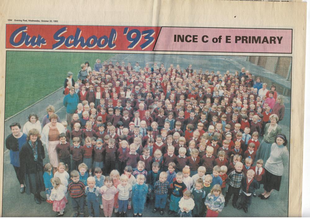 Ince C of E Primary School Newspaper cutting Oct 20th 1993 1 Ince C of E Primary School Newspaper cutting Oct 20th 1993 1
