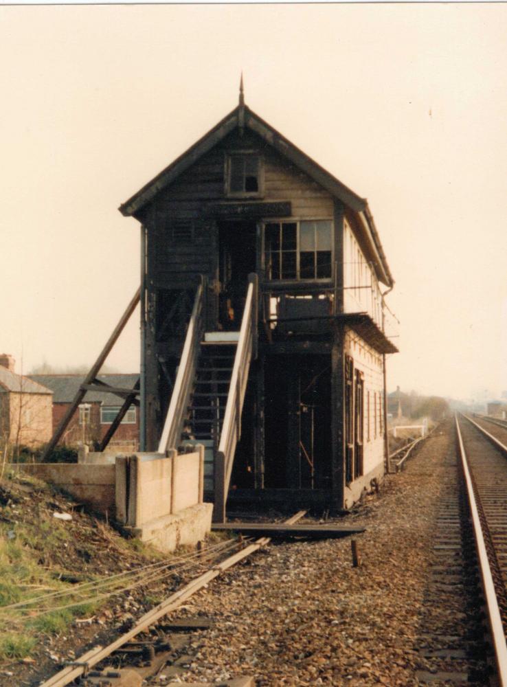 Burnt out signal box november 1984