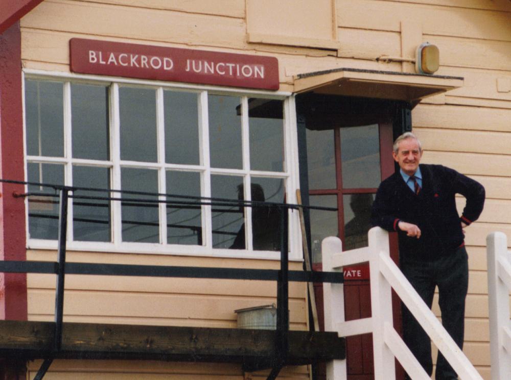 Signalman Bert Fallows at Blackrod Junction 