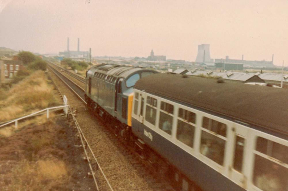 Up express (special) passing douglas bank box  circa  1979