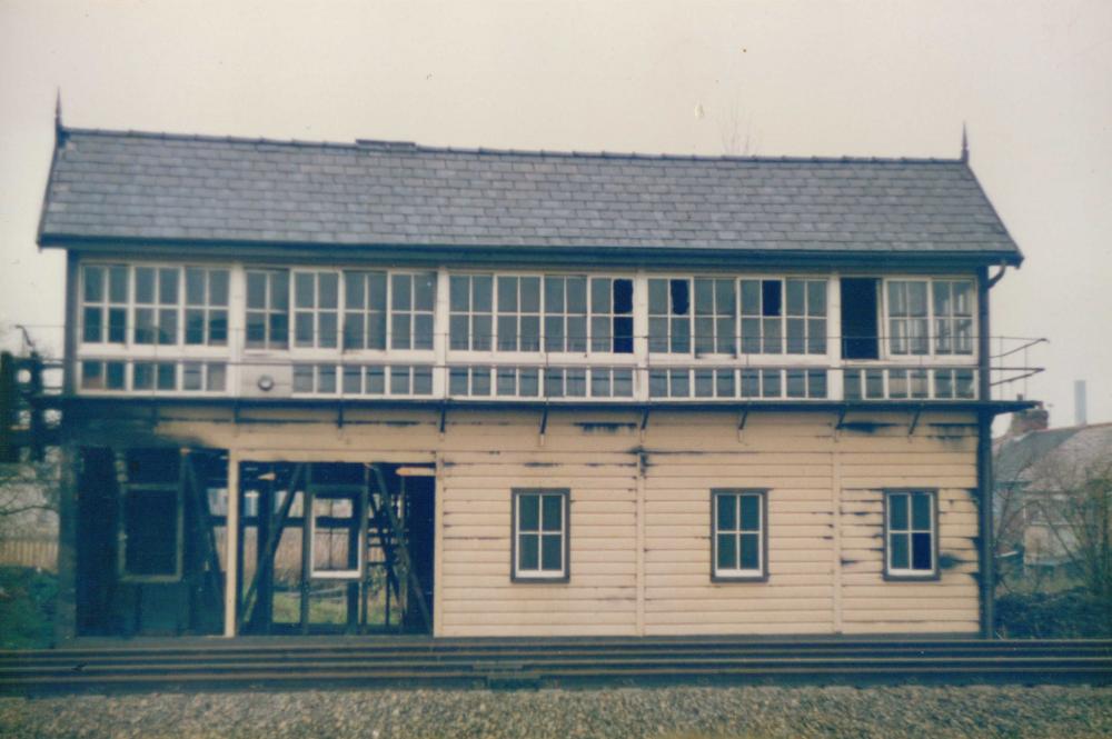 Burnt out signal box november 1984