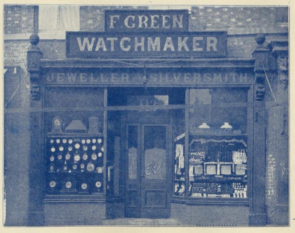 FRED GREEN WATCHMAKER SHOP. 1908