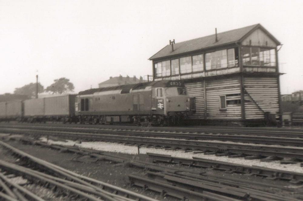 Southbound Freightliner Passing Springs Branch No2 Signal Box 1969