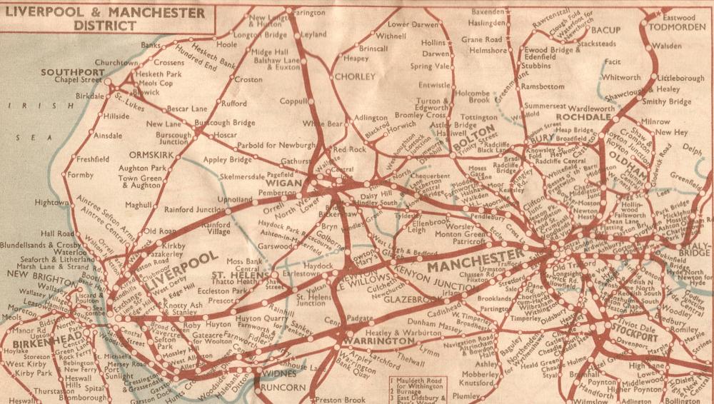 1957 Wigan Area Passenger Railway Network