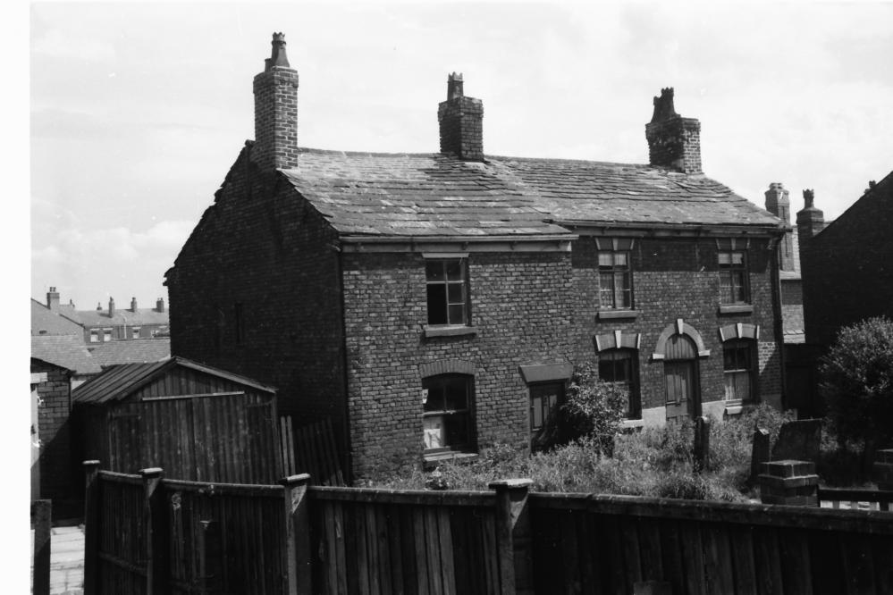 Houses rear of Bridge Street, Hindley, 1962