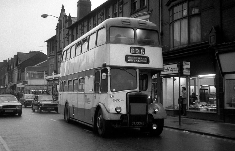 Marsh Green bus in Mesnes St 1970's