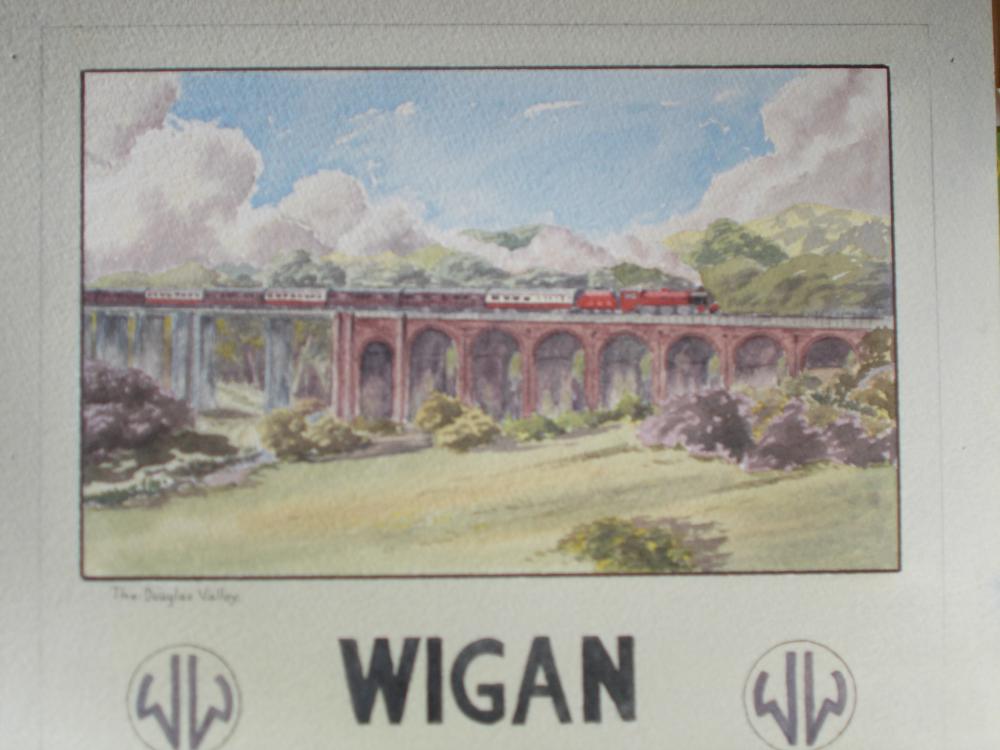See Wigan By Rail - a watercolour in 1930s Railway Poster style.