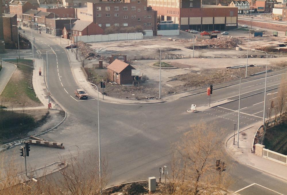 Riverway viewed from Crompton House 12 Apr 87