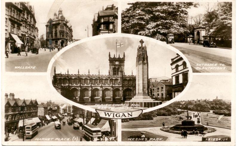 Wigan postcard. 1938.