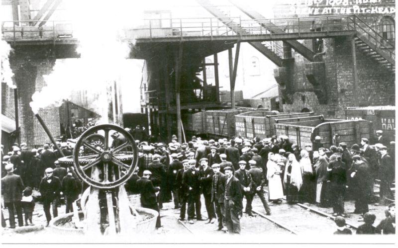 Maypole Colliery. Scene at the Pithead, Aug 18th 1908.