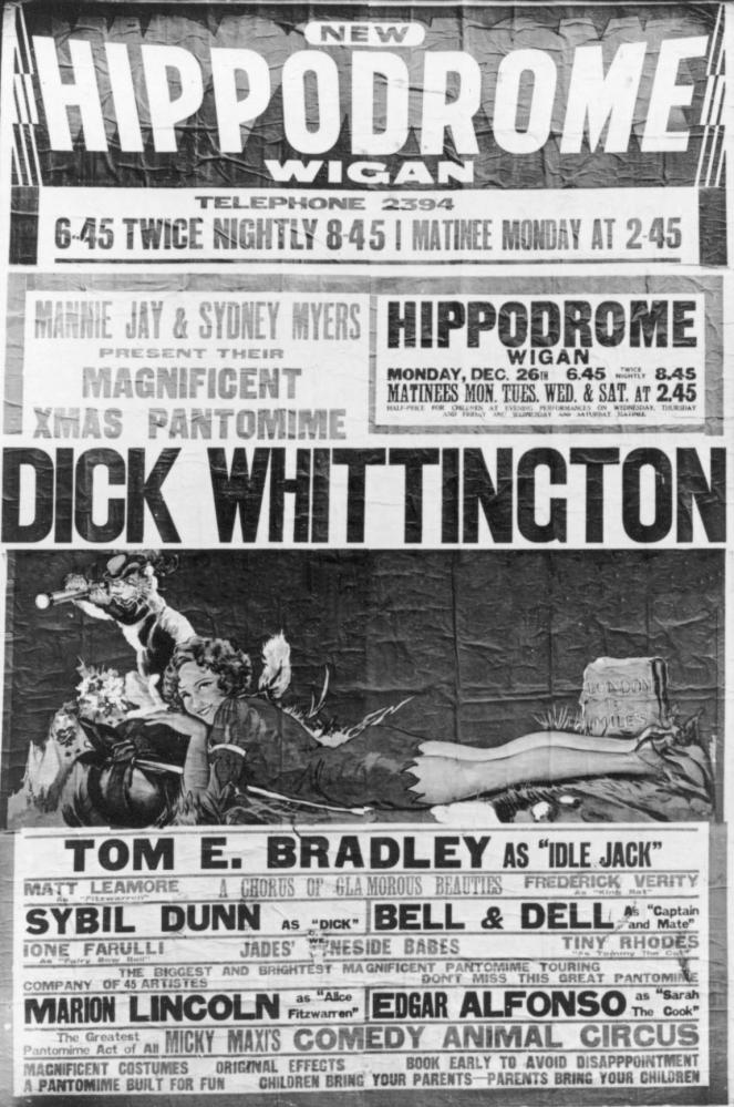 Dick Whittington Panto. poster 1955
