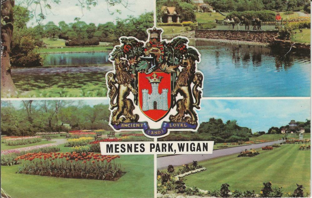 50 years on-Postcard from Mesnes Park, Wigan