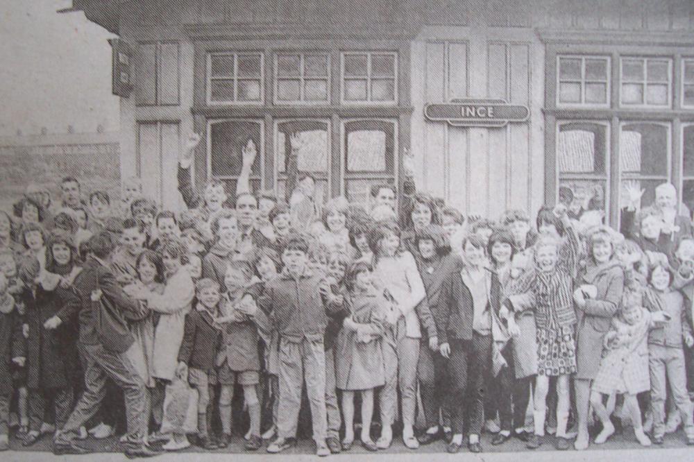 A crowded Ince station in the 1960s (old newspaper cutting)