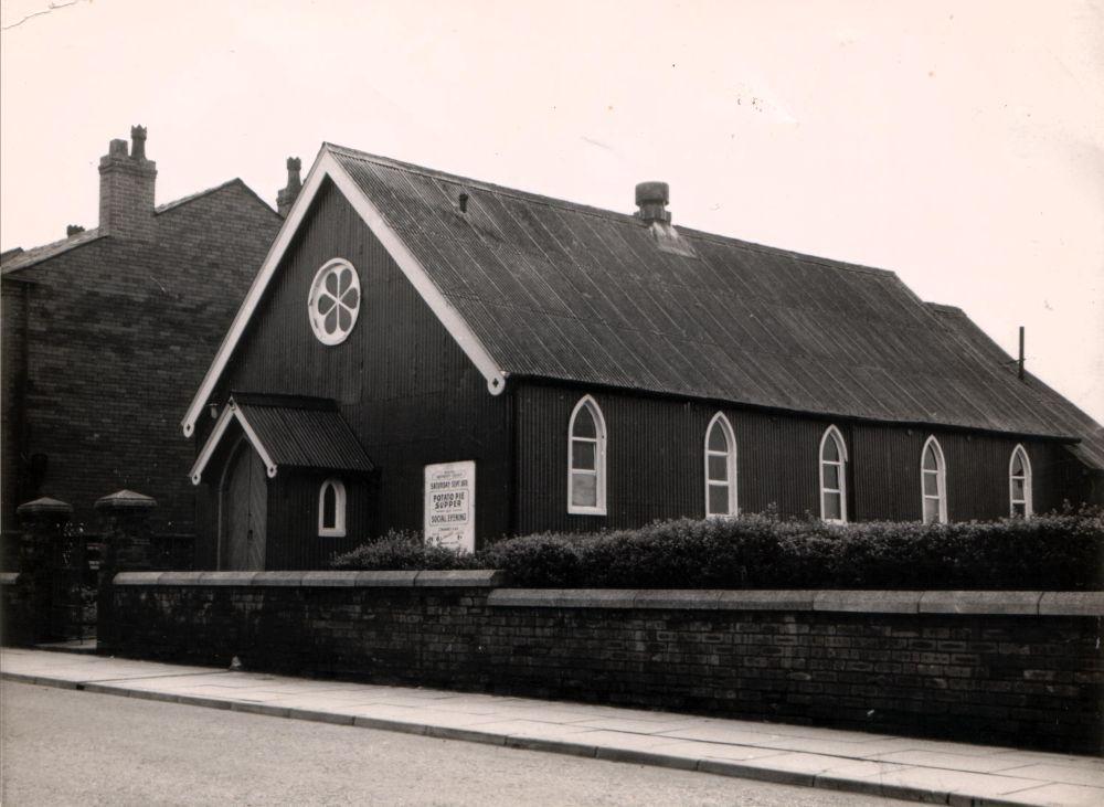 Abram Methodist Church, known as the Tin Chapel.