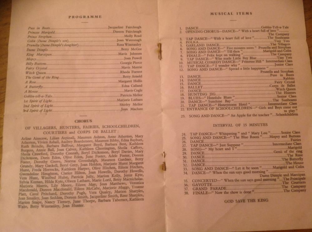 1947 Pantomime programme