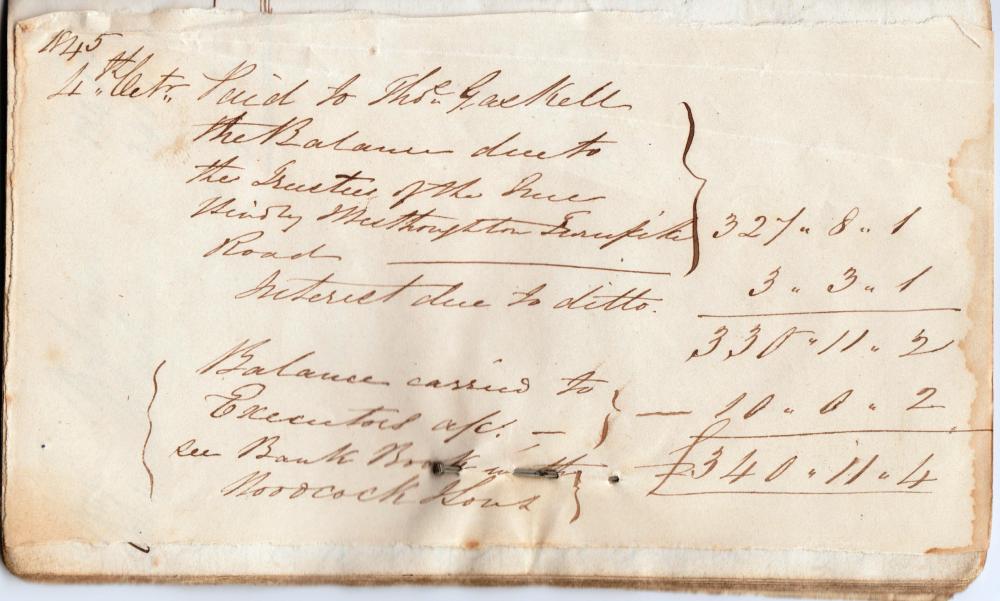 Ince Hindley & Westhoughton Turnpike Accounts for 1836