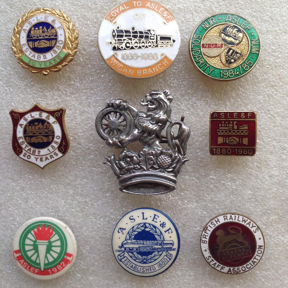 Jimmy Lonesome's A.S.L.E.F. badges.