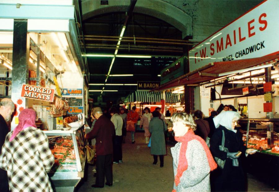 Inside Wigan Market Hall on the last day of trading.