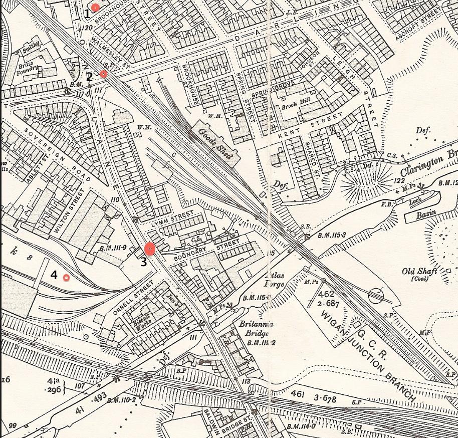 Warrington Lane Map 1907