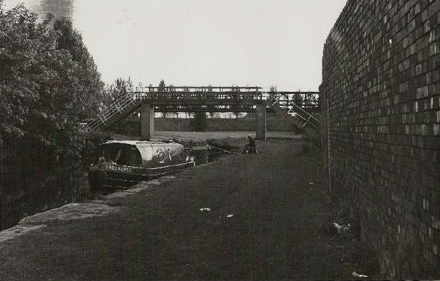 Leigh branch line and canal at Poolstock, c1984.